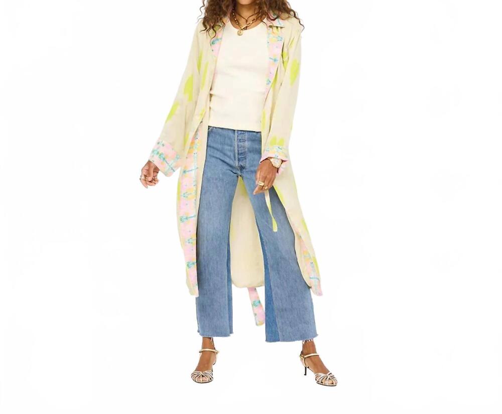 NEW KERRI ROSENTHAL golden lightweight duster in cream